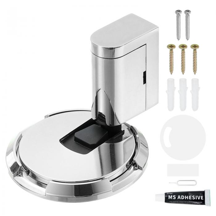 uxcell マグネットドアストッパー サイレントマグネットフロアドアストップ 粘着付き機械フロアドアストップ ベッドルーム 事務所 バスルーム用 シルバー(3)