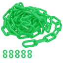 PATIKIL 緑プラスチックチェーン 10フィート8mm安全バリアチェーン クラウドコントロール 列線 駐車場 フェンス ゲート コンサート 建設現場 装飾用