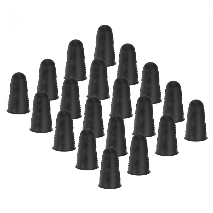 PATIKIL フィンガーカバー 黒シリコンフィンガーチッププロテクターグローブ 滑り止めフィンガーキャップ 縫製 ガーデニング 乾燥肌 指のひび割れ用再利用可能 S 20個