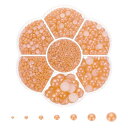 PATIKIL クラフト用5645個のフラットバックパールビーズ、7サイズのハーフラウンドレジンビーズ、DIYネイルアート、携帯電話の装飾、靴の装飾、オレンジ