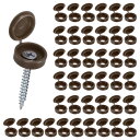 M METERXITY 200個入り プラスチック製ヒンジ付きねじカバーキャップ 4mm シャッタースクリューとキャップ 折りたたみスナップワッシャーカバー ワッシャーフリップ保護カバーM3 M4 M5スクリューヘッド【コーヒー茶色】