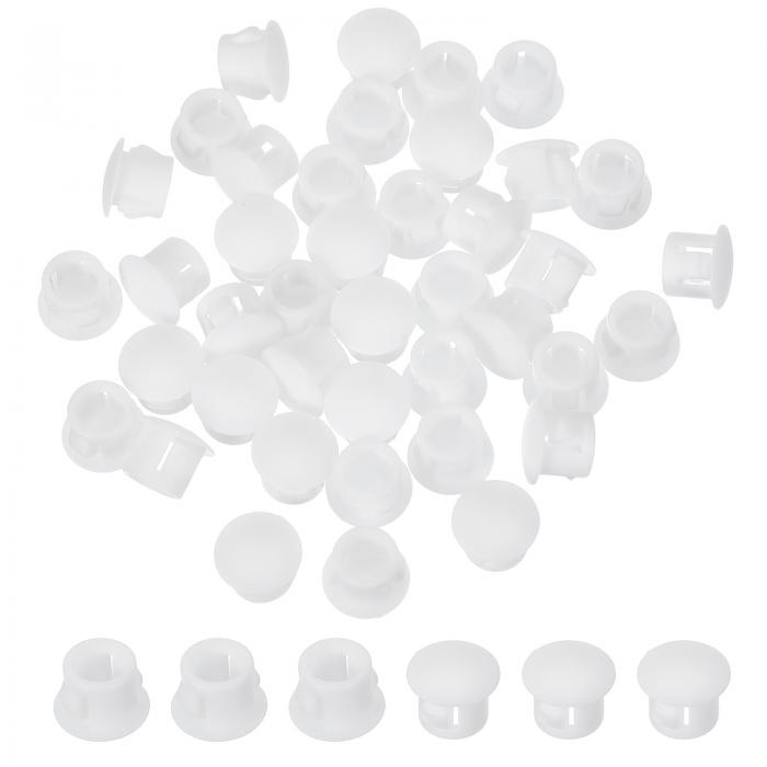 PATIKIL 8 mm/5/16インチプラスチックホールプラグ、80個セット フラッシュタイプ ラウンドプラグ スナップインホールパネルチューブ キッチンキャビネット家具 フェンスポスト パイプインサートエンドキャップ、ホワイト