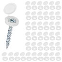 M METERXITY 200パック プラスチック製ヒンジ付きねじカバーキャップ 5mm シャッタースクリューとキャップ 折りたたみスナップワッシャーカバー ワッシャーフリップ保護カバーM3 M4 M5スクリューヘッド【ホワイト】