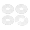 M METERXITY 1"/25mm ODパイプ用 4個入りウォール スプリットフランジ A B S エスカッションプレートラウンドセルフアドヒーシブプラムビングカバープレート(ホワイト)