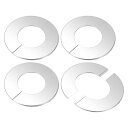 M METERXITY 4個入りウォール スプリットフランジ 2.8"/70mm ODパイプ用304ステンレススチールエスカッションプレートラウンドセルフアドヘーシブプラムビングカバープレート 水管/蛇口用