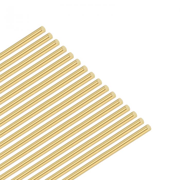 M METERXITY 16個入り真鍮棒 1.2mmx200mm H65実心真鍮丸棒 シャフトピンクラフト/モデルDIY 旋盤リベッ..