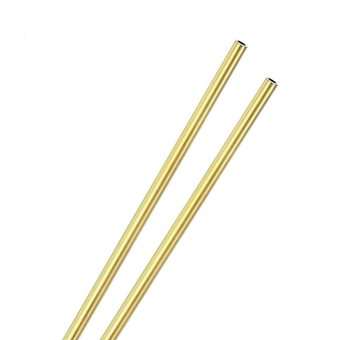 M METERXITY 2パック 330mm 真鍮丸管 外径5mm 壁厚0.5mm H65 真鍮シームレスチューブ 建設/機械加工/DI..