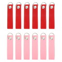 uxcell 12個セット キーホルダー メンズ ストラップ型 鍵 キーリング キータグ キークリップ キーストラップ 名札 ID荷物キーリングタグ 落下防止 ...