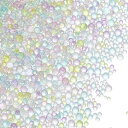 PATIKIL 1-3 mm ミニガラスバブルビーズ 200g 小さな虹色ビーズ 穴なし 水滴ボール DIYクラフト ネイルアート レジン フィラー用 ライトカ...