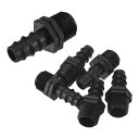 M METERXITY 5パック ドリップ灌漑バーブ継手 3/8から1/2 メススレッドチュービングコネクター プラスチックカップリング 庭園/温室/水族館/花ポット用 ドリップパイプアクセサリー