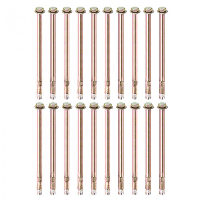 M METERXITY 20個パック 六角拡張ボルト M6x150mm カラー亜鉛メッキ鉄炭素鋼外付け六角拡張ボルト コンクリート/ドライレンガ/ブロック壁用防錆金属ボルトのサムネイル