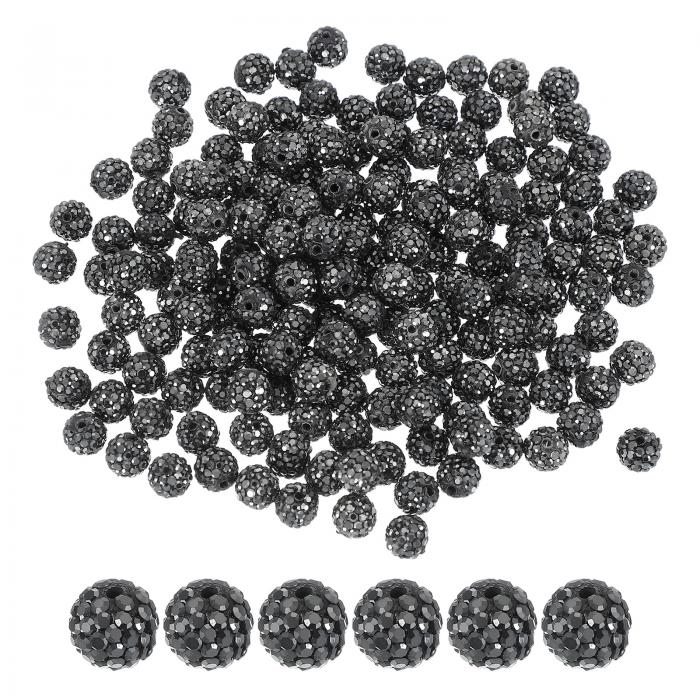 PATIKIL 200個 ロンデル ラインストーン付き イヤリングパーツ ピアスパーツ スペーサービーズ メタルビーズ アクセサリーパーツ 宝石 手芸 クラフト用品 手作り素材 DIY材料 ダークグレー