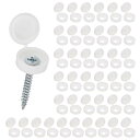 M METERXITY 200個入り プラスチック製ヒンジ付きねじカバーキャップ 6mm シャッタースクリューとキャップ 折りたたみスナップワッシャーカバー ワッシャーフリップ保護カバーM3 M4 M5スクリューヘッド【ウォームホワイト】