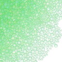 PATIKIL 200g 1-3 mm ガラスバブルビーズ 虹色 穴なし 水滴ボール 緑