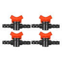 M METERXITY 4パック バーブボールバルブ 5/8" ドリップチュービング用 プラスチック製インラインボールバルブシャットオフスイッチ 灌漑/温室/水族館用 バーブ ロックドリップ灌漑フィッティング