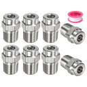 M METERXITY 表面洗浄チップ 8個パック - 15度 1/4" NPT オス 高圧洗浄機ノズル クリーナーノズル交換用 ステンレススチール シーリングテープ付き ウォーターガンに適用 (オリフィス0.977mm)