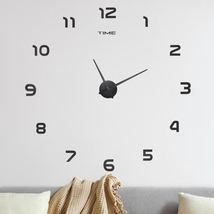M METERXITY 1パック3D DIYウォールク ロック 59インチモダンフレームレスサイレントク ロックデコレー..