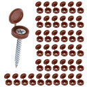 M METERXITY 200パック プラスチック製ヒンジ付きねじカバーキャップ 3 mm シャッタースクリューとキャップ 折りたたみスナップワッシャーカバー ワッシャーフリップ保護カバーM3 M4 M5スクリューヘッド【ダーク茶色】