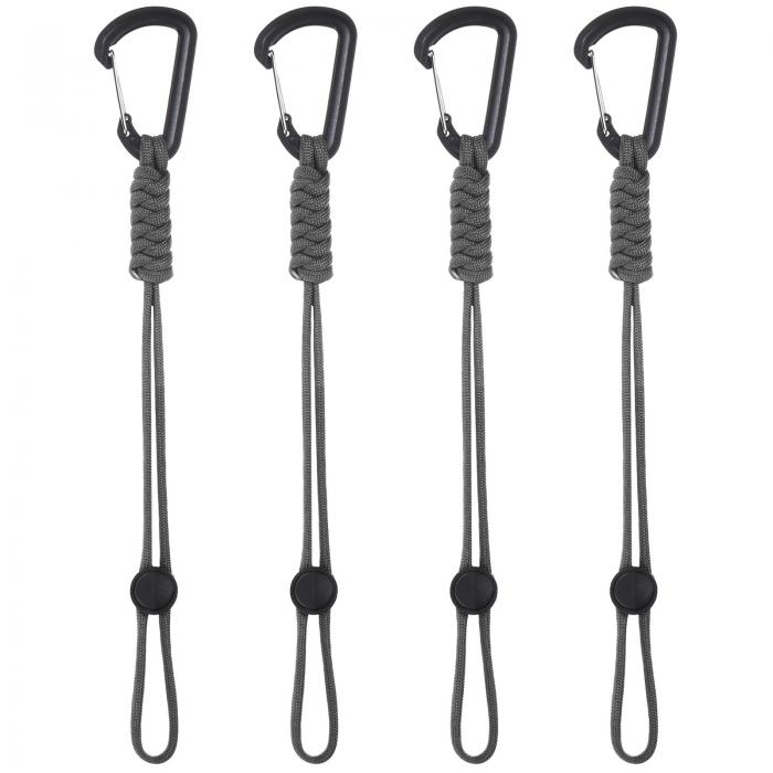 M METERXITY 4パック クリップ付きパラコードキーチェーン 10" 編み込みランヤードストラップDリング調..
