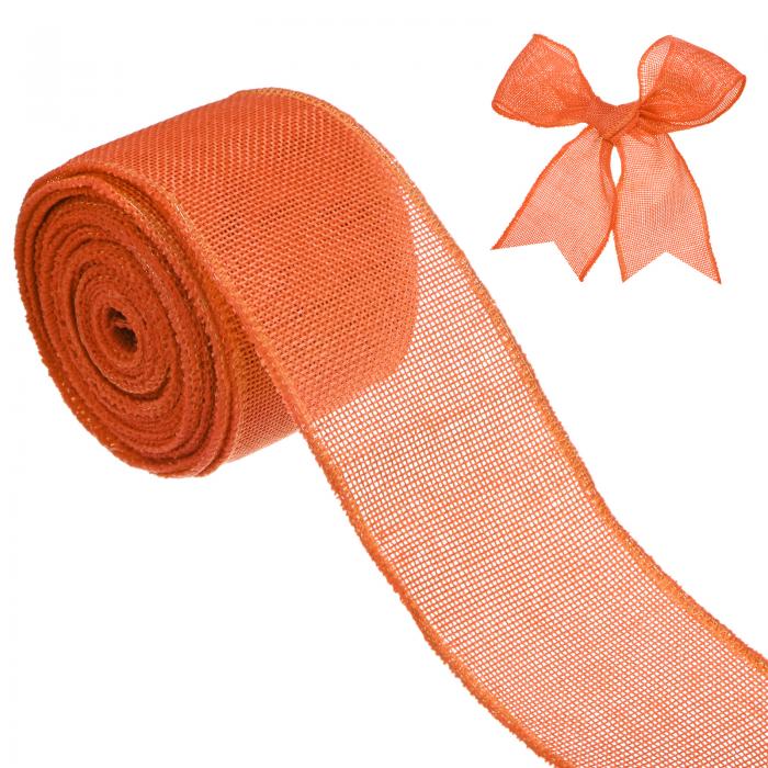 M METERXITY 麻リボン 2.5"×10ヤード 麻ワイヤーエッジリボン リース/ウェディング/パーティー装飾用【..