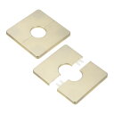 M METERXITY 2パック 壁用スプリットフランジ 1"/25mm ODパイプ用A B S エスカッションプレート 角形 自己粘着配管カバープレート 水管/蛇口用【金色トーン】