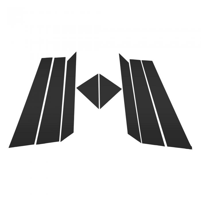 VekAuto ジャガーに対応XJ 2011-2019用のドアピラーウィンドウトリムフロントリア左右アンチスクラッチステッカーピラーポストドアアウターエクステリアカバーブラック8個