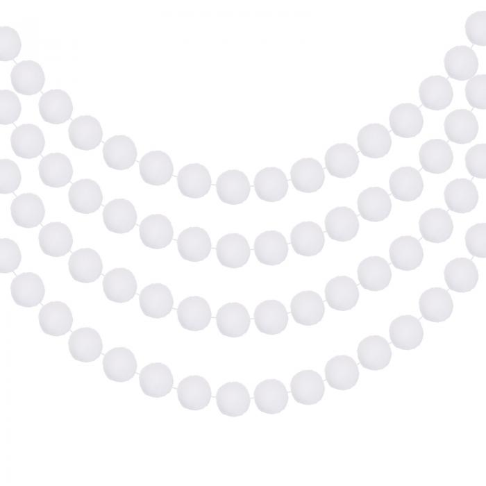 PATIKIL 4個のポンポンガーランド、6.5フィートの装飾用ハンギングガーランドボールバナー、20個のフェルトボール付き、ハロウィン感謝祭クリスマス結婚式誕生日パーティールームデコレーション、ホワイト