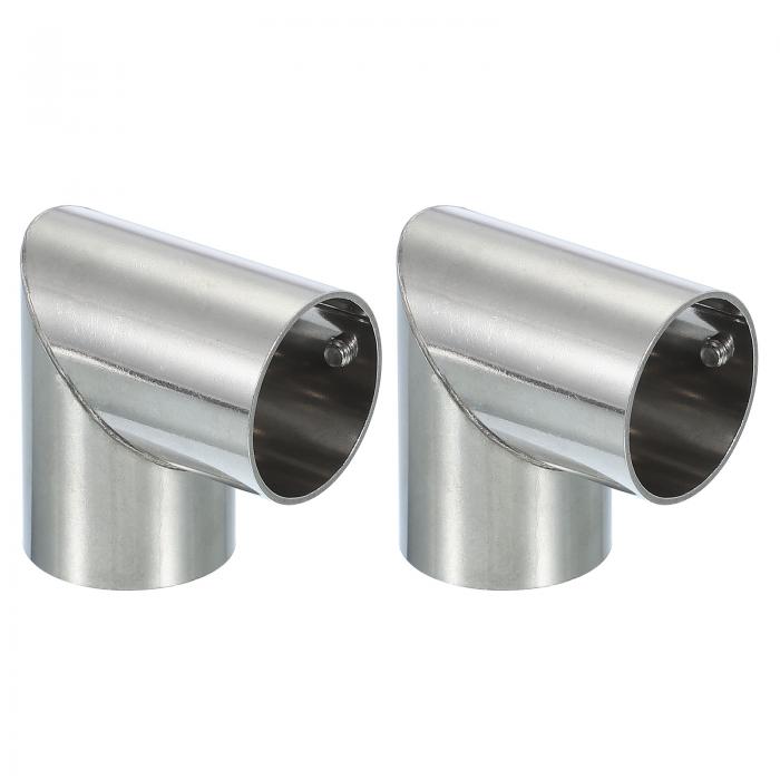 PATIKIL 1インチ 2 ウェイパイプクランプコネクター、2個 ステンレス鋼 L字形 チェーンリンクフェンスクランプ コートラッ ク ストアシェルフ ブ ラ...