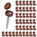 M METERXITY 200個入り プラスチック製ヒンジ付きねじカバーキャップ 5mm シャッタースクリューとキャップ 折りたたみスナップワッシャーカバー ワッシャーフリップ保護カバーM3 M4 M5スクリューヘッド【ダーク茶色】