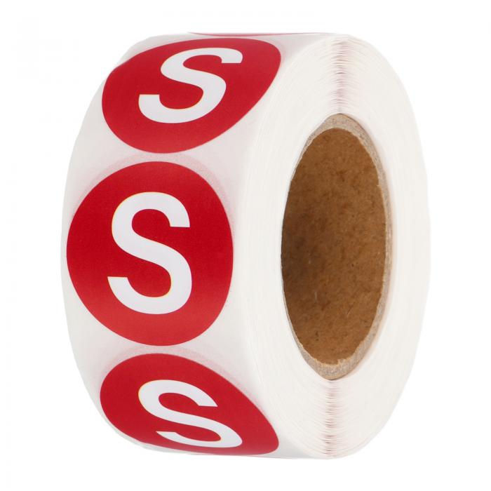 PATIKIL 500個の衣類ラベル Sサイズタグ衣類ラベル丸型セルフアドヒーシブアパレルステッカー ブティック小売用 赤