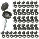 M METERXITY 100個入り プラスチック製ヒンジ付きねじカバーキャップ 6mm シャッタースクリューとキャップ 折りたたみスナップワッシャーカバー ワッシャーフリップ保護カバーM3 M4 M5スクリューヘッド【ダークグレー】