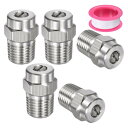 M METERXITY 表面洗浄チップ 5個パック - 40度 1/4" NPT オス 高圧洗浄機ノズル クリーナーノズル交換用 ステンレススチール シーリングテープ付き ウォーターガンに適用 (1.236mmオリフィス)