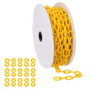 PATIKIL イエロープラスチックチェーン 72フィート6mmセーフティバリアチェーンラージプラスチックチェーン クラウドコントロール キューライン 駐車場 フェンス ゲート コンサート 建設現場 装飾用