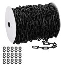 PATIKIL 黒プラスチックチェーン 131フィート8mmセーフティバリアチェーンラージプラスチックチェーン長クラウドコントロール キューライン 駐車場 フェンス ゲート コンサート 建設現場装飾