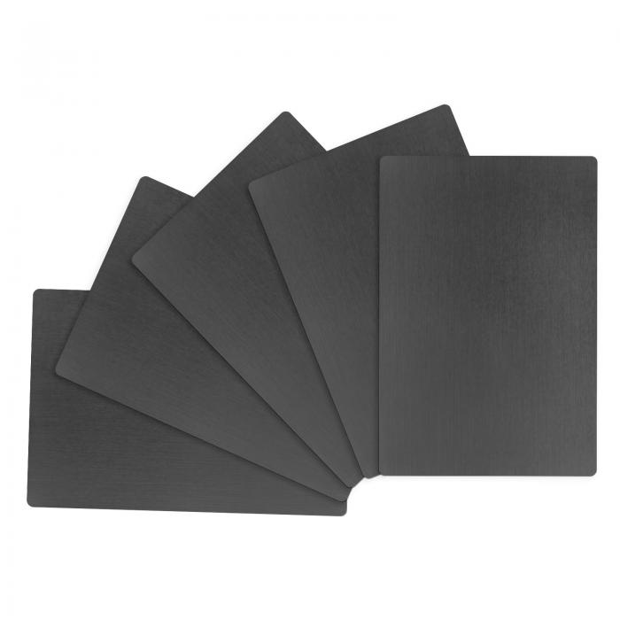 M METERXITY 5パック メタルビジネスカード空白 66x45x0.5mm アルミプレート レザー彫刻印刷メタルプレ..