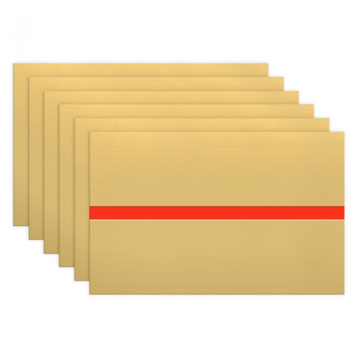 M METERXITY 6パック エングレービング空白素材 ダブルカラー 7x11" 1.3 mm厚 A B Sプラスチックシート ヤードサイン ネームプレート ドア/オフィス/家/会議/ホテル/DIY彫刻[つや消し金色/レッド]