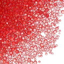 PATIKIL 1-3 mm ミニガラスバブルビーズ 200g 小さな虹色ビーズ 穴なし 水滴ボール DIYクラフト ネイルアート レジン フィラー用 レッド
