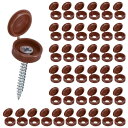 M METERXITY 200個入り プラスチック製ヒンジ付きねじカバーキャップ 6mm シャッタースクリューとキャップ 折りたたみスナップワッシャーカバー ワッシャーフリップ保護カバーM3 M4 M5スクリューヘッド【ダーク茶色】