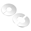 M METERXITY 2パック ウォール スプリットフランジ 2"/50mm ODパイプ用304ステンレススチールエスカッションプレートラウンドセルフアドヘーシブプラムビングカバープレート 水管/蛇口用