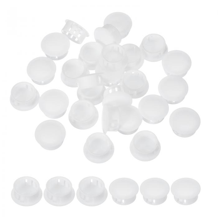 PATIKIL 19 mm/3/4インチ プラスチックホールプラグ、50個パックフラッシュタイプラウンドプラグスナップインホールパネルチューブキッチンキャビネット家具フェンシングポストパイプインサートエンドキャップ、ホワイト