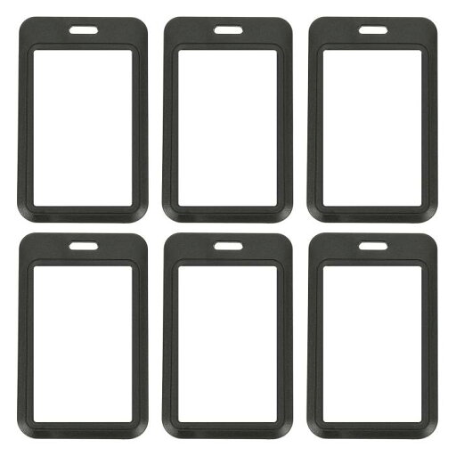 PATIKIL 6パックのスライディングクリアバッジホルダー、プラスチックIDバッジホルダー、両面ウィンドウ付きの縦型IDプロテクター、クレジットカードやプロキシミティキーカード用、黒 PATIKIL 6パックのスライディングクリアバッジホルダー、プラスチックIDバッジホルダー、両面ウィンドウ付きの縦型IDプロテクター、クレジットカードやプロキシミティキーカード用、黒