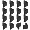 M METERXITY 16個セット L字型アングルアイアンキャップ 1 x 1" ラバーアンチスリップレッグカバー 棚/テーブル用 家具脚カバーフロアプロテクターアングルアイアンフットパッド