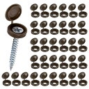 M METERXITY 100個入り プラスチック製ヒンジ付きねじカバーキャップ 5mm シャッタースクリューとキャップ 折りたたみスナップワッシャーカバー ワッシャーフリップ保護カバーM3 M4 M5スクリューヘッド【コーヒー茶色】
