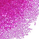 PATIKIL 1-3 mm ミニガラスバブルビーズ 200g 小さな虹色ビーズ 穴なし 水滴ボール DIYクラフト ネイルアート レジン フィラー用 ローズレ...