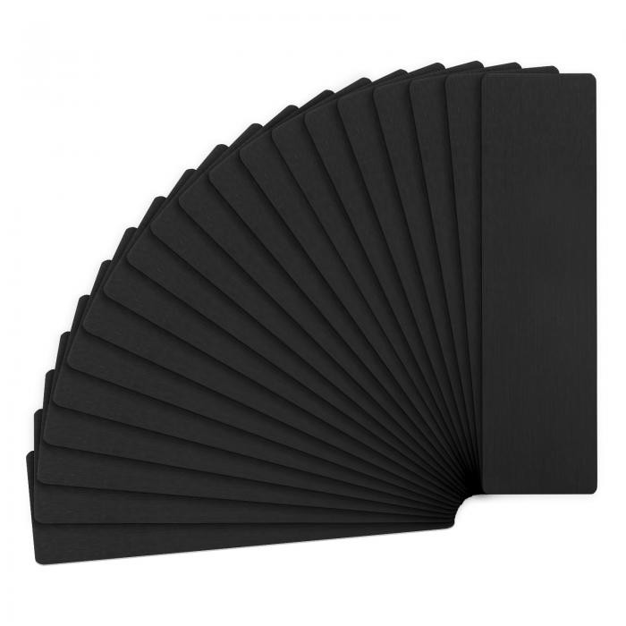 M METERXITY 20パック アルマイト加工アルミ レザー刻印 マウントメタルプレート 3x1x0.04" エングレーバー空白 アルマイト加工アルミシート DIY レザープリント/家庭/オフィス[黒]