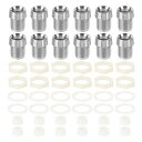 PATIKIL 10mm 発光ダイオードホルダー 60個 プラスチッククロームメッキLEDホルダークリップ取り付け ブ ラケットソケットキャップナット ランプ電球ベゼルマウントパネルLEDディスプレイ用 シルバー