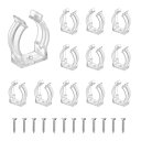 uxcell T6 U Clips ホルダーブ ラケット 蛍光管ライト器具 プラスチックパイプクランプ LED電球 天 井ランプ用 パック12個