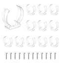uxcell T16 U Clips ホルダーブ ラケット 蛍光管ライト器具 プラスチックパイプクランプ LED電球 天 井ランプ用 スクリュー付き 透明 12個入り
