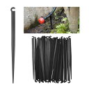 M METERXITY 50パック 灌漑用ドリップサポートステーク 1/4"ドリップチュービング用 200x10mmプラスチックドリップホースステーク 灌漑/温室用 固定ペグパイプホースホルダー