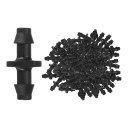 M METERXITY 100個入り ドリップ灌漑バーブ継手 1/4"チュービングコネクタプラスチックカップリング 庭園/温室/水槽/花ポット用 灌漑部品 ドリップパイプアクセサリー